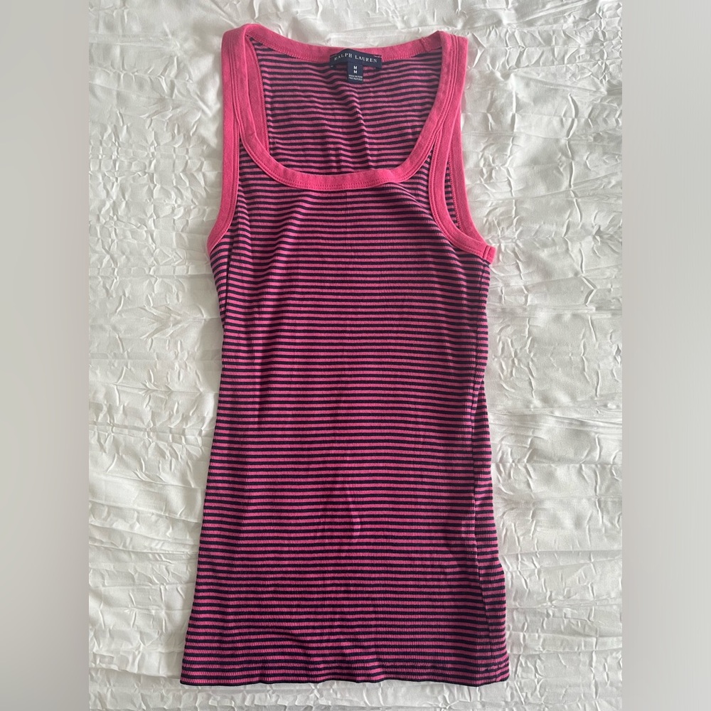 Pink & Navy Ralph Lauren Tank Top Size M (Gently Used)
